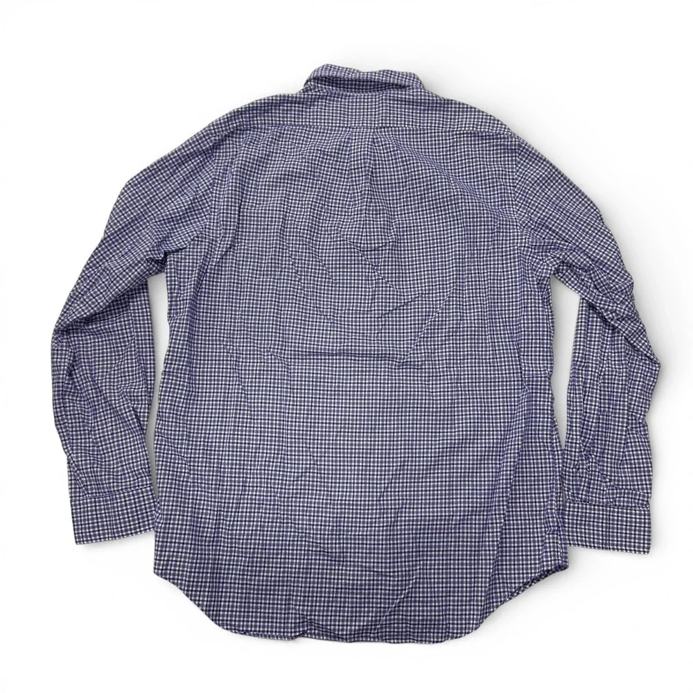 Polo Ralph Lauren Mens Gingham Button Down Shirt Long Sleeve Purple Large Cotton